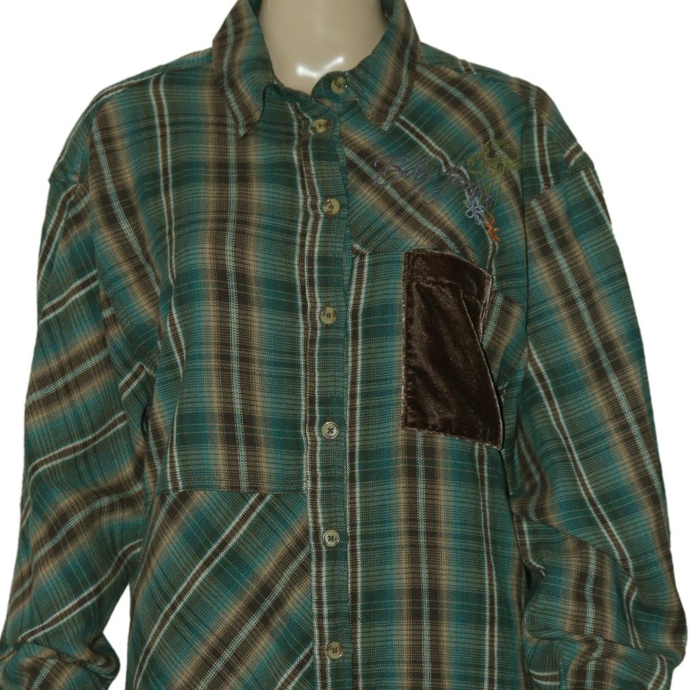 Uo Bdg Kit Patchwork Top Plaid Printed Tunic Shir… - image 6